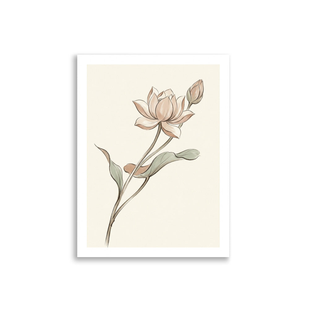 Affiche illustration botanique – Lotus Zen