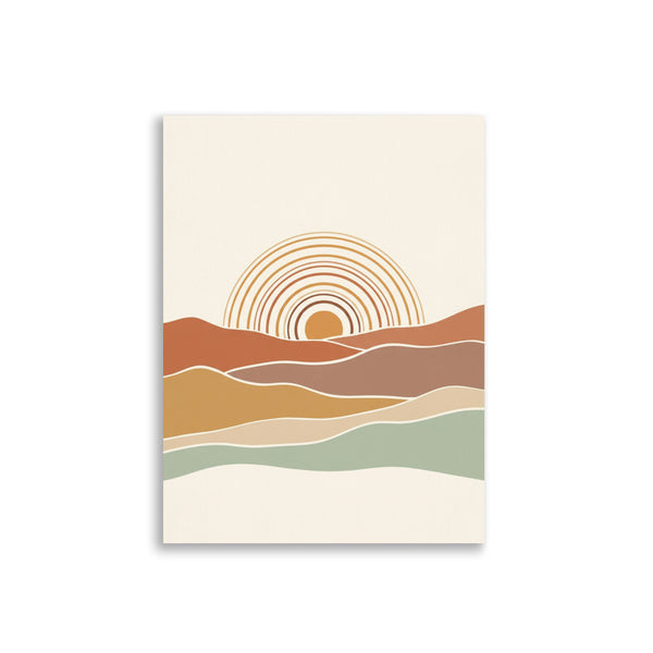 Poster Soleil Levant Montagne – Décoration Murale Bohème