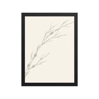 Poster encadré zen nature minimaliste – Bouleau & Lichens
