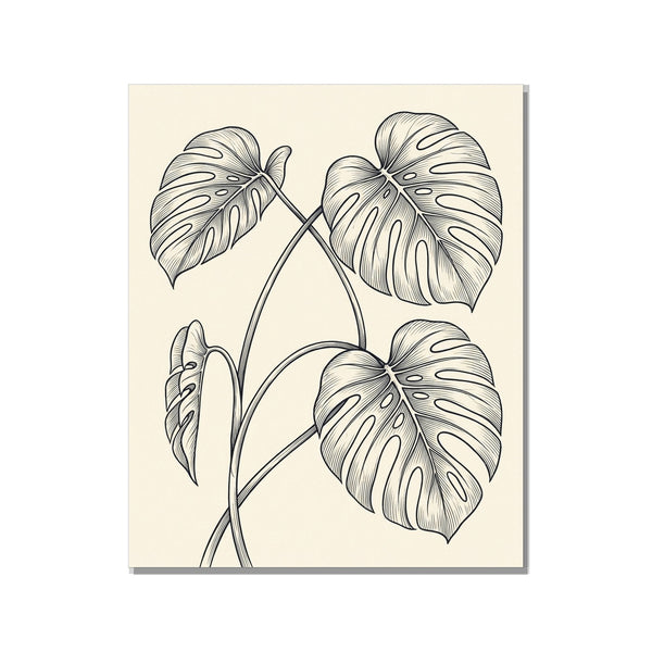 Toile Canvas Monstera Décoration Murale Bohème
