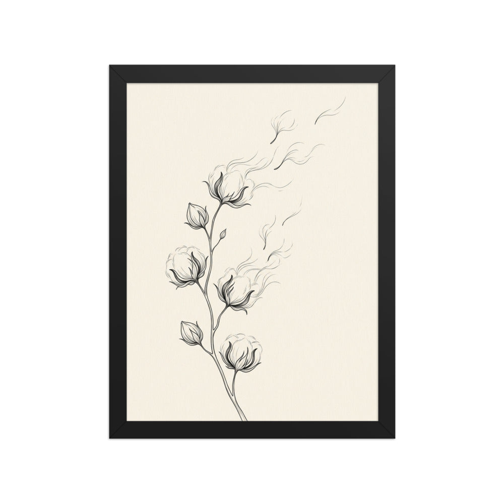 Poster encadré illustration botanique minimaliste