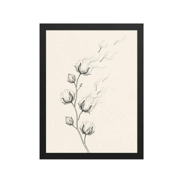 Poster encadré illustration botanique minimaliste