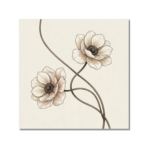 Affiche botanique anémone – Toile giclée