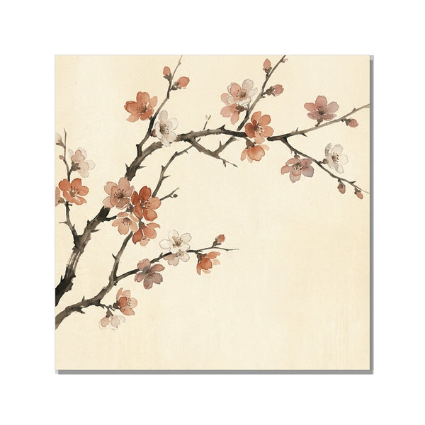 Toile déco botanique minimaliste salon – Cognassier du